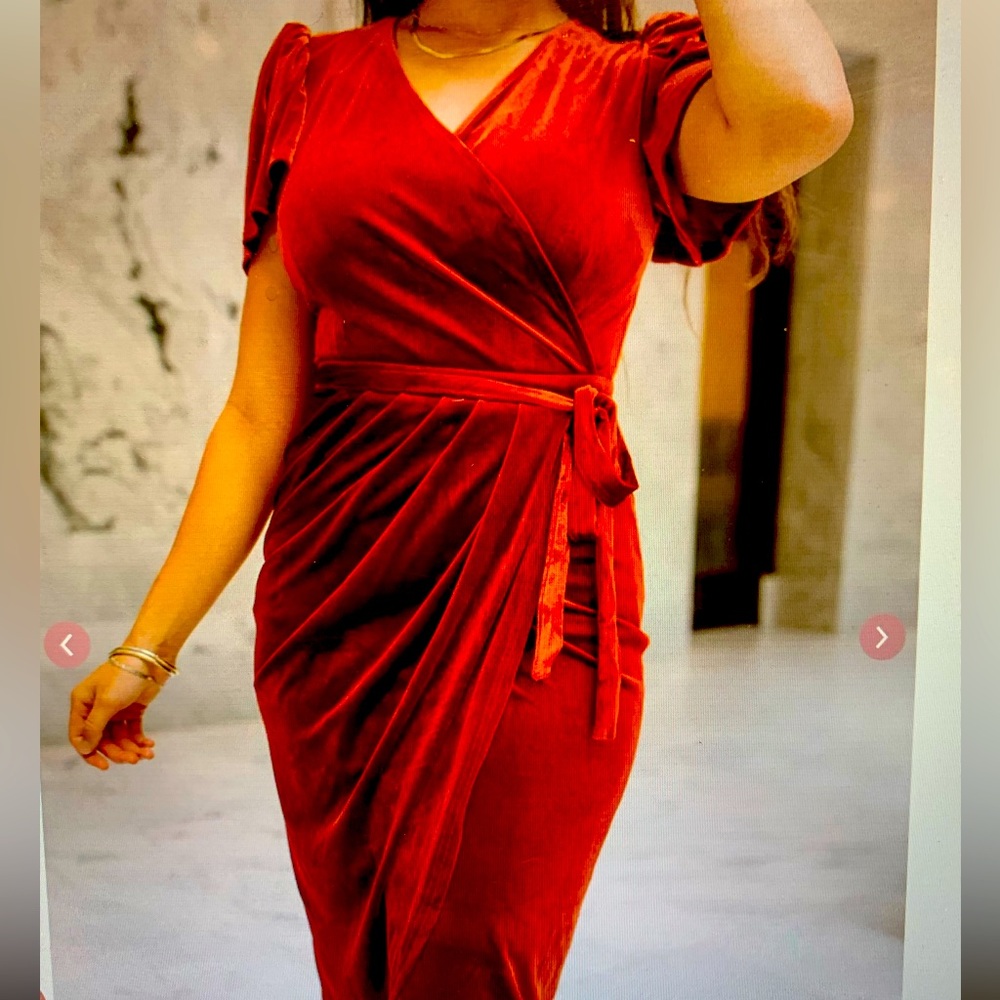 Lillie Dress in Brick Velvet